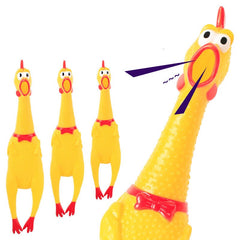 Screaming Chicken Dog Toy – Squeaky Rubber Toy for Dogs & Stress Relief