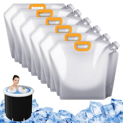 Hiitytin 6 Pcs Ice Bath Bags Reusable 10L Cold Plunge Ice Bags Portable Bathtub Freezer Water Bags Ice Bath Water Chiller Cold Plunge Tub Accessories Ice Barrel Cold Therapy