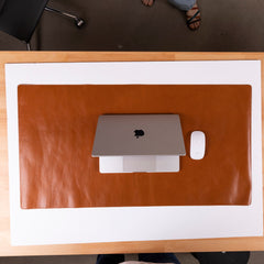 Natural Leather Desk Mat (91 cm x 48 cm) 35.8 x 18.9 Inches