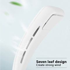 Hands-Free Neck Fan with Bluetooth Speaker - 3-Speed Bladeless, USB Rechargeable