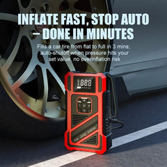 3000A 21V Car Jump Starter & 150PSI Tire Inflator 2-in-1 Portable Compressor