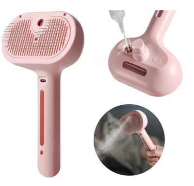 2-in-1 Pet Hair Spray Brush – Grooming Brush with Built-In Water Tank