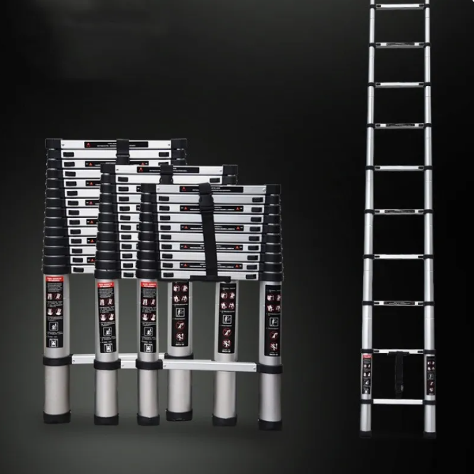 12.5 ft / 3.8M Aluminum Alloy Single-Sided Telescopic Ladder – Folding, Lightweight