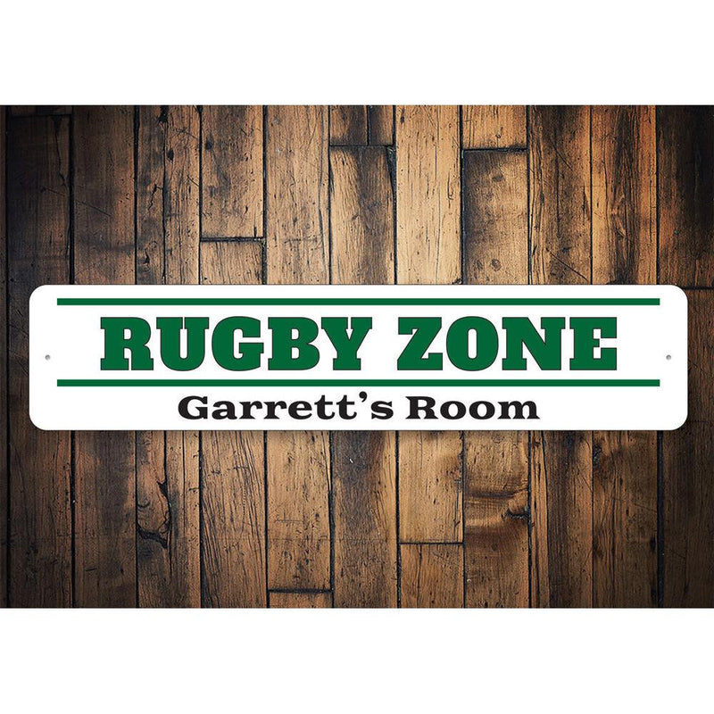 Rugby Zone Sign  4x18, 6x24, 9x36, 3x13, inches