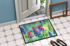 Texas Bluebonnets Watercolor Doormat, Approx. 18 x 27 in