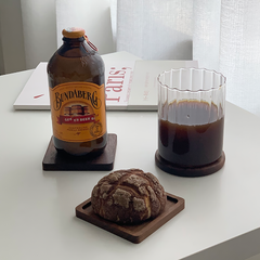 Japanese Walnut Wood Coaster Set — Unpainted, Wax-Free, Round & Square