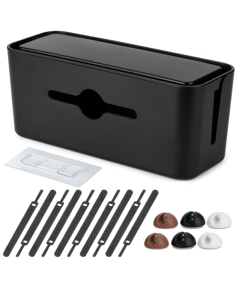 Bates- Cable Management Box Large Cable Organizer Box Cord Organizer Box Cable Box Organizer Cord Management Box Cord Hider Box Cord Box for Wires on Floor Power Strip Cover Box Baby Proof