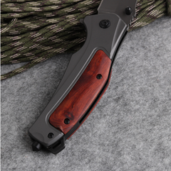 Folding Pocket Knife – 440C Steel Blade, Rosewood Handle