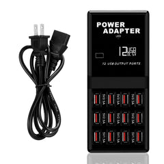Multi 12 Port USB Charging Station Hub Desktop Wall Cell Phone Charger Organizer