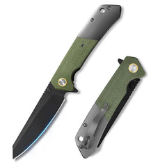 pokedge Pocket Knife For Men Folding Pocket Knife With 3.77" Sandvik 14C28N Blade & Micarta Handle Flipper Knife With 2-way Assisted Opening EDC Knife With Deep Pocket Clip For Hunting Camping