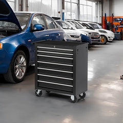Rolling Tool Chest With 7-Drawer Tool Box With Wheels Multifunctional Tool Cart Mechanic Tool Storage Cabinet For Garage, Warehouse, Workshop, Repair Shop
