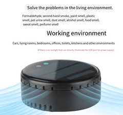 Solar-Powered Car Air Purifier with USB Power Option