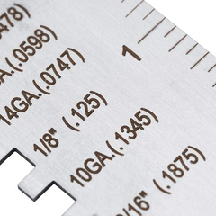 Metal gauge block with engraved measurements