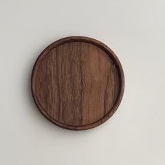 Japanese Walnut Wood Coaster Set — Unpainted, Wax-Free, Round & Square