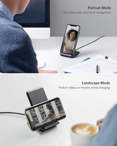 Anker 313 Wireless Charger Stand, 10W Fast Charging, Qi Compatible