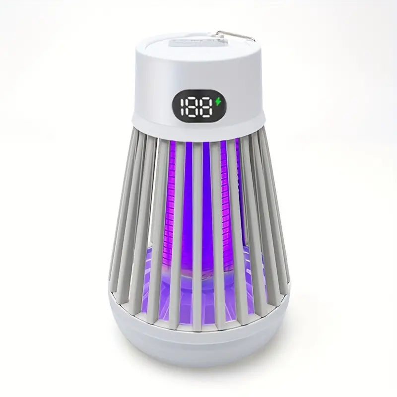 NNETM Elektrische Mückenlampe & LED-Licht Combo - USB wiederaufladbarer Insektenvernichter - Weiß