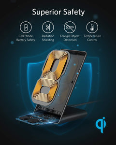 Anker 313 Wireless Charger Stand, 10W Fast Charging, Qi Compatible