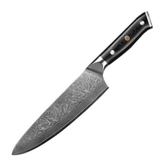 Hammered Chef Knife, Damascus Steel, Stainless Steel
