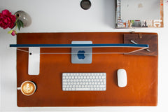 Natural Leather Desk Mat (37 cm x 80 cm)14.5 x 31.5 inches