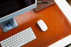 Natural Leather Desk Mat (91 cm x 48 cm) 35.8 x 18.9 Inches