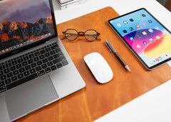 Natural Leather Desk Mat (37 cm x 80 cm)14.5 x 31.5 inches