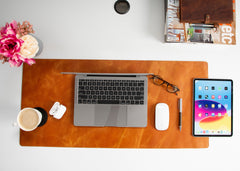 Natural Leather Desk Mat (91 cm x 48 cm) 35.8 x 18.9 Inches