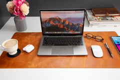 Natural Leather Desk Mat (91 cm x 48 cm) 35.8 x 18.9 Inches