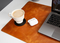 Natural Leather Desk Mat (91 cm x 48 cm) 35.8 x 18.9 Inches