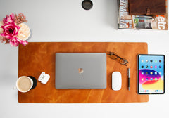 Natural Leather Desk Mat (91 cm x 48 cm) 35.8 x 18.9 Inches