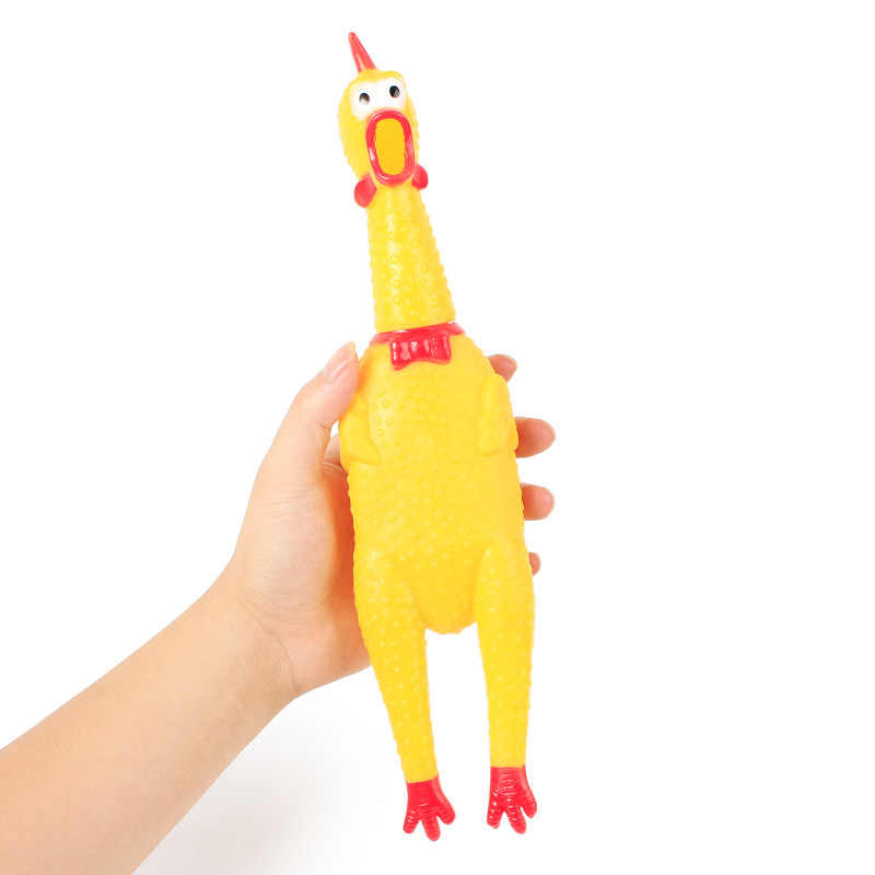 Screaming Chicken Dog Toy – Squeaky Rubber Toy for Dogs & Stress Relief