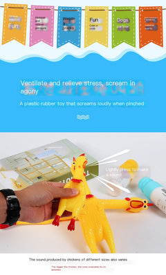 Screaming Chicken Dog Toy – Squeaky Rubber Toy for Dogs & Stress Relief