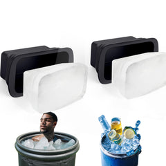 Housolution Foldable 16LB Ice Cube Tray 2P XXL Large Ice Molds Silicone-Ice Cube for Ice Bath Reusable Large Ice Cube Molds Ice Tray for Coolers&Ice Bath Tub Cold Plunge Water Chiller Accessories