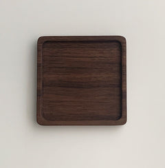 Japanese Walnut Wood Coaster Set — Unpainted, Wax-Free, Round & Square