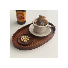 Japanese Walnut Wood Coaster Set — Unpainted, Wax-Free, Round & Square