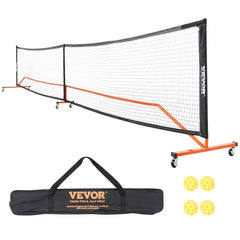 VEVOR Portable Pickleball Net Set – 22 Ft Regulation Size with Wheels, Balls & Carrying Bag