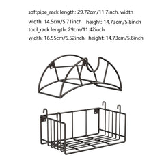 Wall Mount Garden Hose Holder with Tool Organizer Bracket Sturdy Water