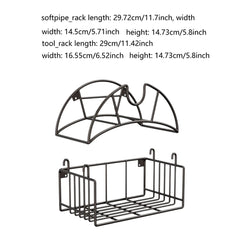 Wall Mount Garden Hose Holder with Tool Organizer Bracket Sturdy Water