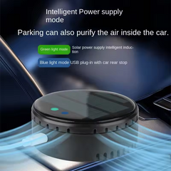 Solar-Powered Car Air Purifier with USB Power Option