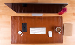 Natural Leather Desk Mat (91 cm x 48 cm) 35.8 x 18.9 Inches