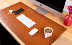 Natural Leather Desk Mat (91 cm x 48 cm) 35.8 x 18.9 Inches