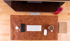 Natural Leather Desk Mat (91 cm x 48 cm) 35.8 x 18.9 Inches