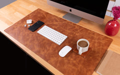 Natural Leather Desk Mat (91 cm x 48 cm) 35.8 x 18.9 Inches