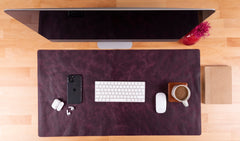 Natural Leather Desk Mat (91 cm x 48 cm) 35.8 x 18.9 Inches