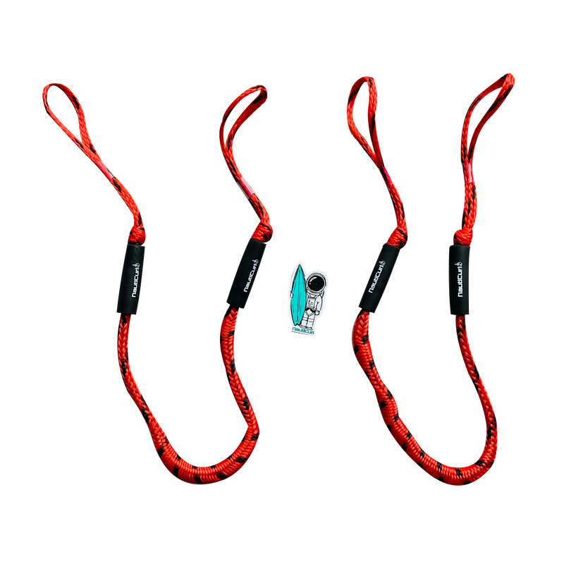 NautiCurl Bungee Boat Ropes - Shock Absorbing (2 Ropes)