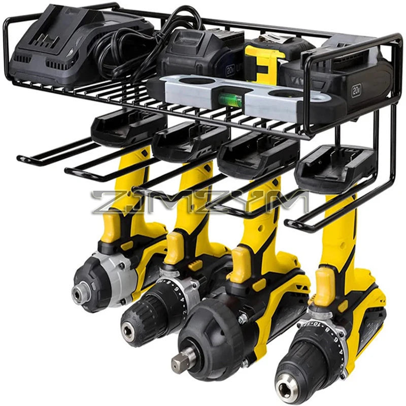 Wall-Mounted Power Tool Rack – Electric Drill Organizer & Garage Storage Shelf