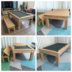 Oak Slate Pool Table with Dining Conversion