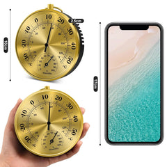 4" Analog Wall Thermometer & Hygrometer – No Battery, Indoor/Outdoor