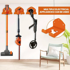 Heavy Duty Wall-Mounted Metal Tool Rack – Garage Organizer for Lawn Mowers, Trimmers & Power Tools