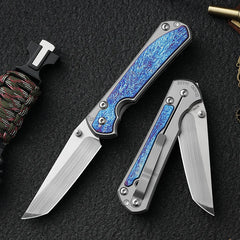 High Quality M390 Steel Folding Pocket Knife, Men's EDC Pocket Knife, Titanium, Outdoor Hiking Hunting, Camping Knife