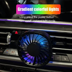 USB Car Vent Clip Fan with 3 Speeds and Color-Changing Lights